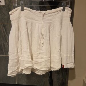 EDC White Gauzy Mini Skirt with Red Tag